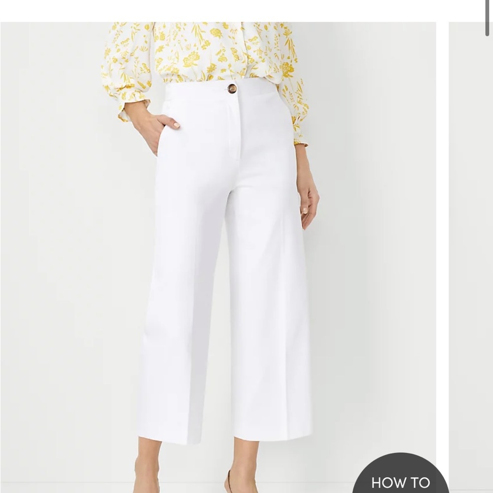 Ann Taylor The Kate Wide Leg Cropped Pants